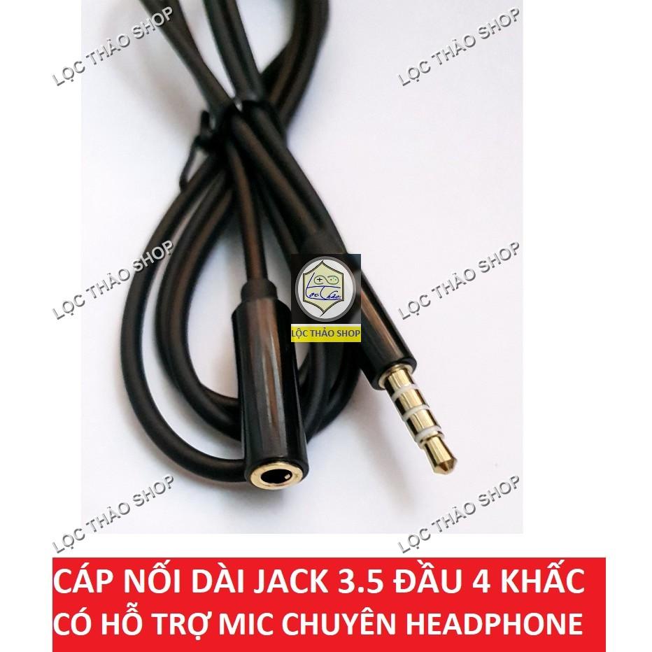 Cáp loa nối dài Jack 3.5 dài 1M 3M chuyên dùng cho điện thoại tai nghe headphone (đầu 4 nấc)