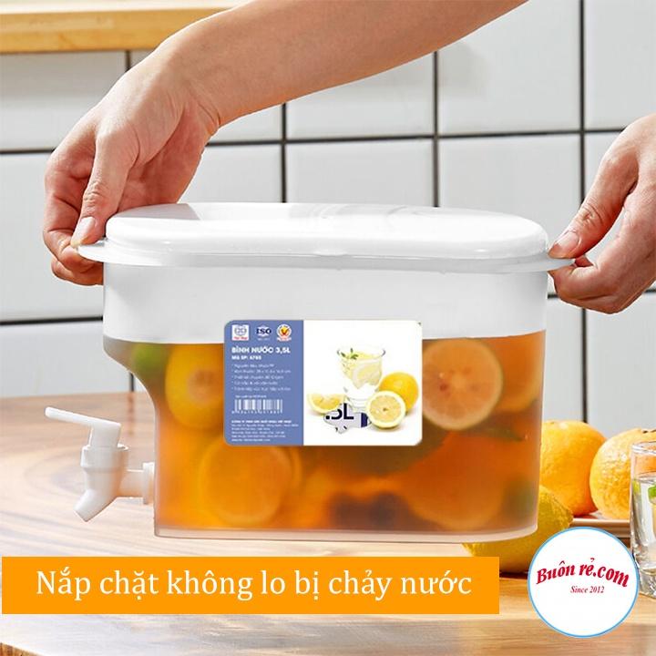 Bình đựng nước 3,5L Việt Nhật - Bình có vòi đựng nước trà, nước trái cây để trong tủ lạnh tiện lợi