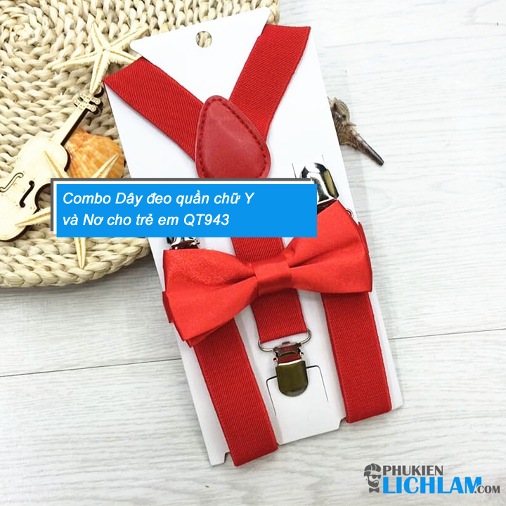 Combo Dây Đeo Quần Chữ Y Và Nơ Cho Trẻ Em QT943