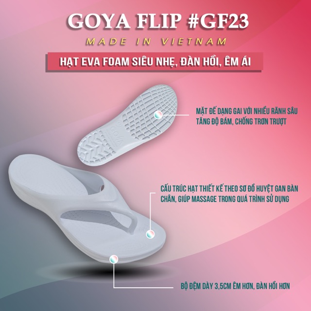 [HOT] Dép Thể thao chạy bộ Goya Flip GF23 - Màu Trắng