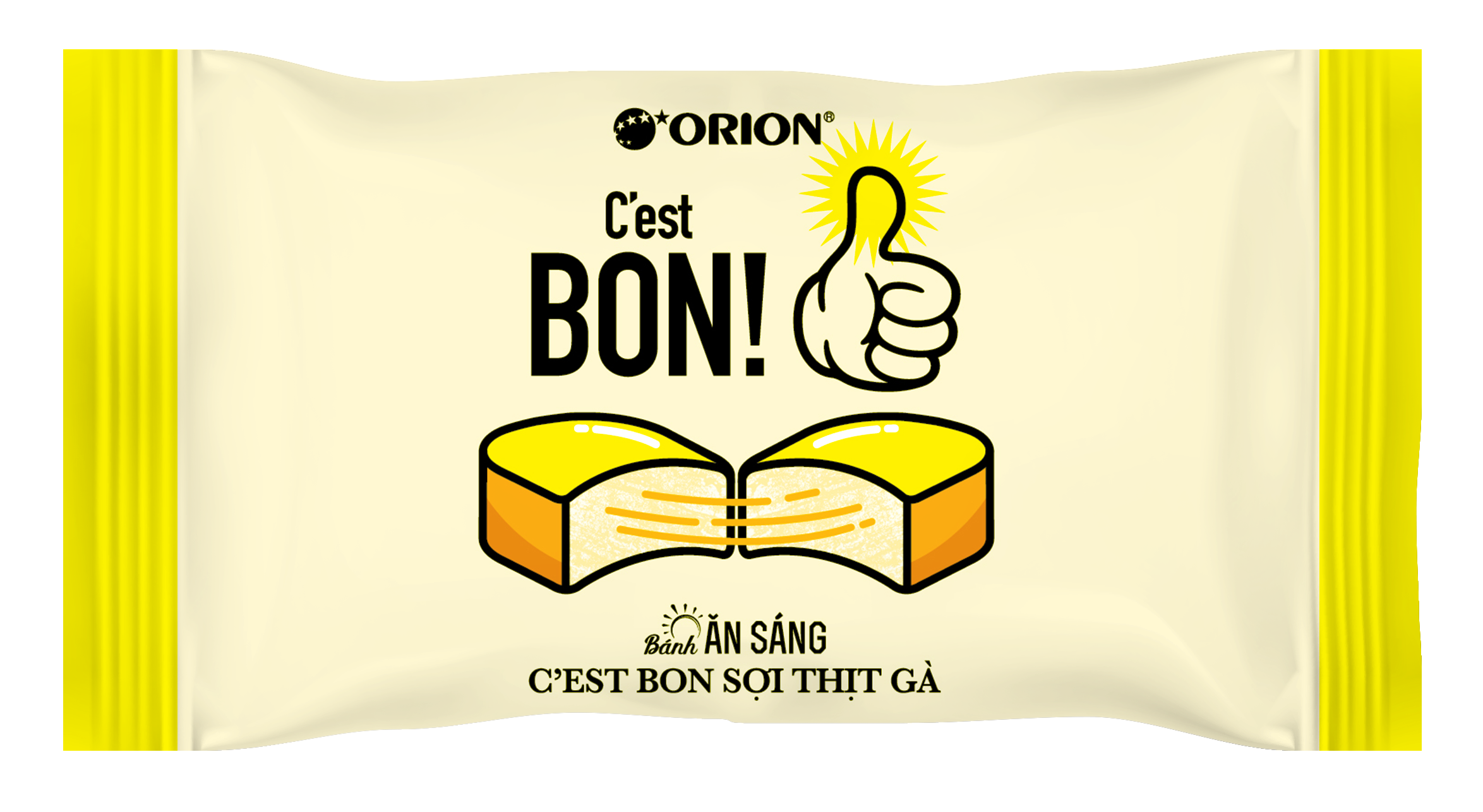 Túi 5 gói bánh ăn sáng Orion C'EST BON sợi thịt gà TRUYỀN THỐNG