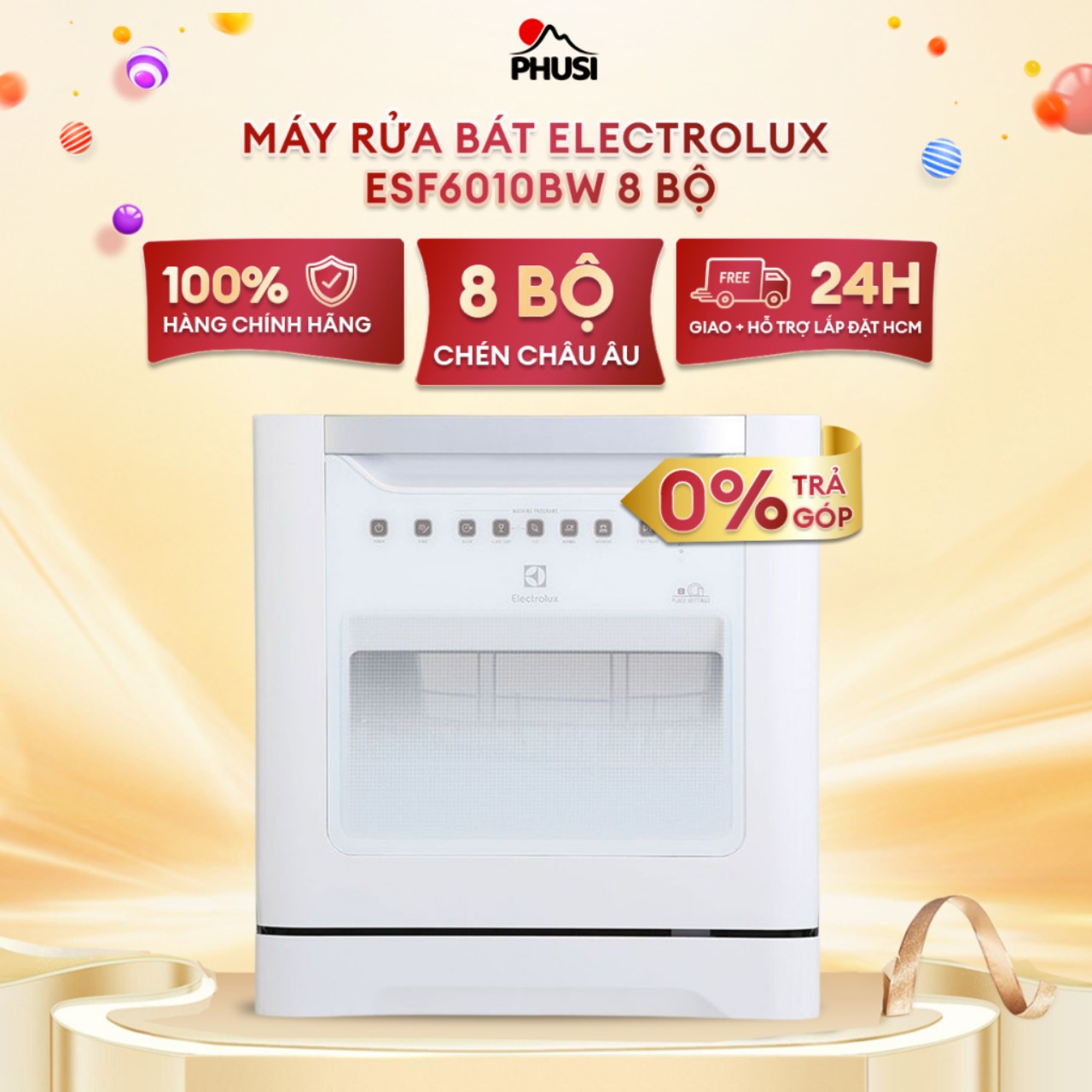 Máy rửa chén Electrolux ESF6010BW 1480W(HÀNG CHÍNH HÃNG)
