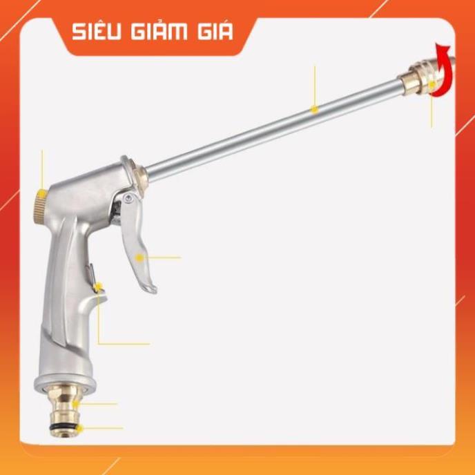 Bộ dây vòi xịt nước rửa xe, tưới cây . tăng áp 3 lần, loại 20m 206701-2 đầu đồng, cút, nối đồng nhựa