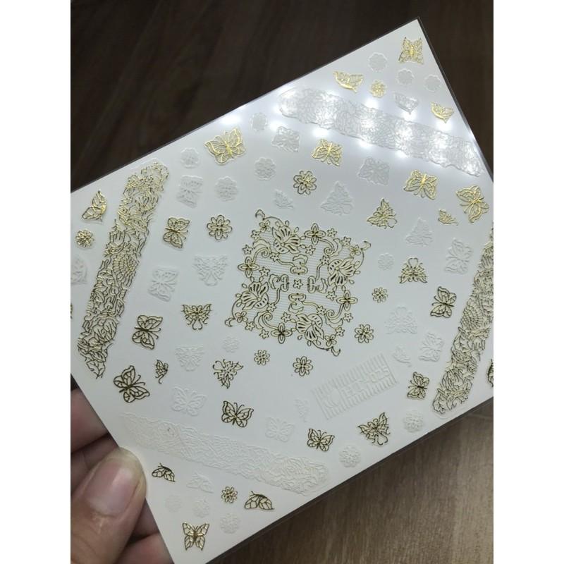 Mẫu dán Vẽ Ren , hoa văn , sticker dán móng tay , sticker trang trí móng tay