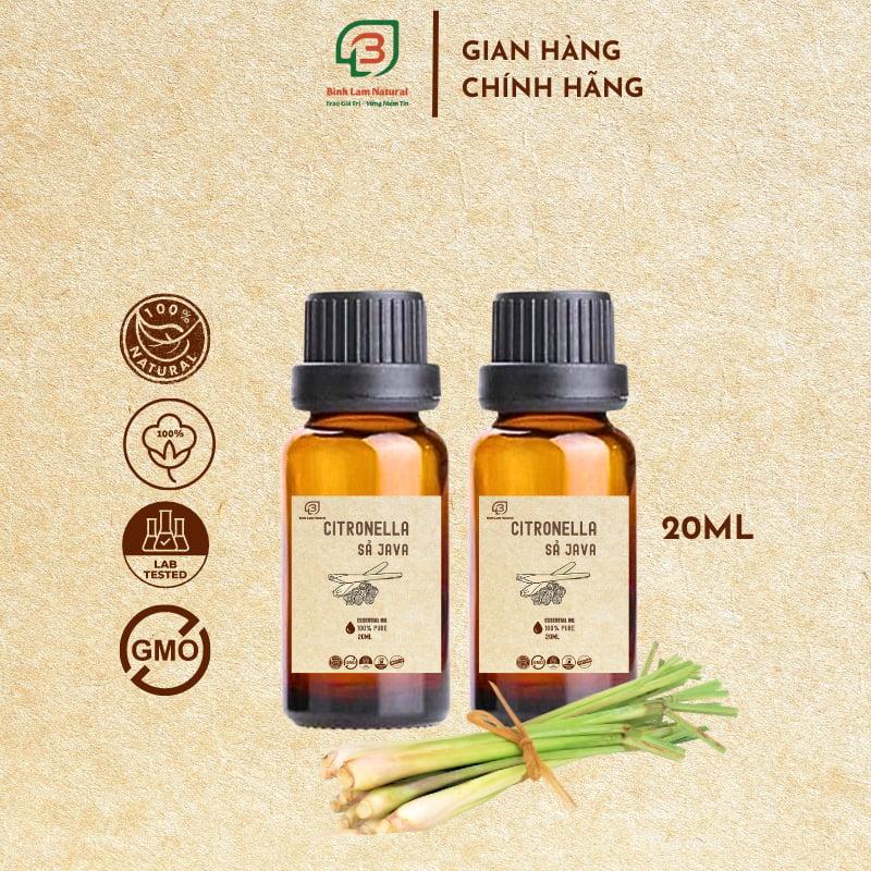 Combo 02 Tinh dầu sả java nguyên chất thơm phòng, kháng khuẩn, đuổi muỗi Bình Lam Natural 20ml