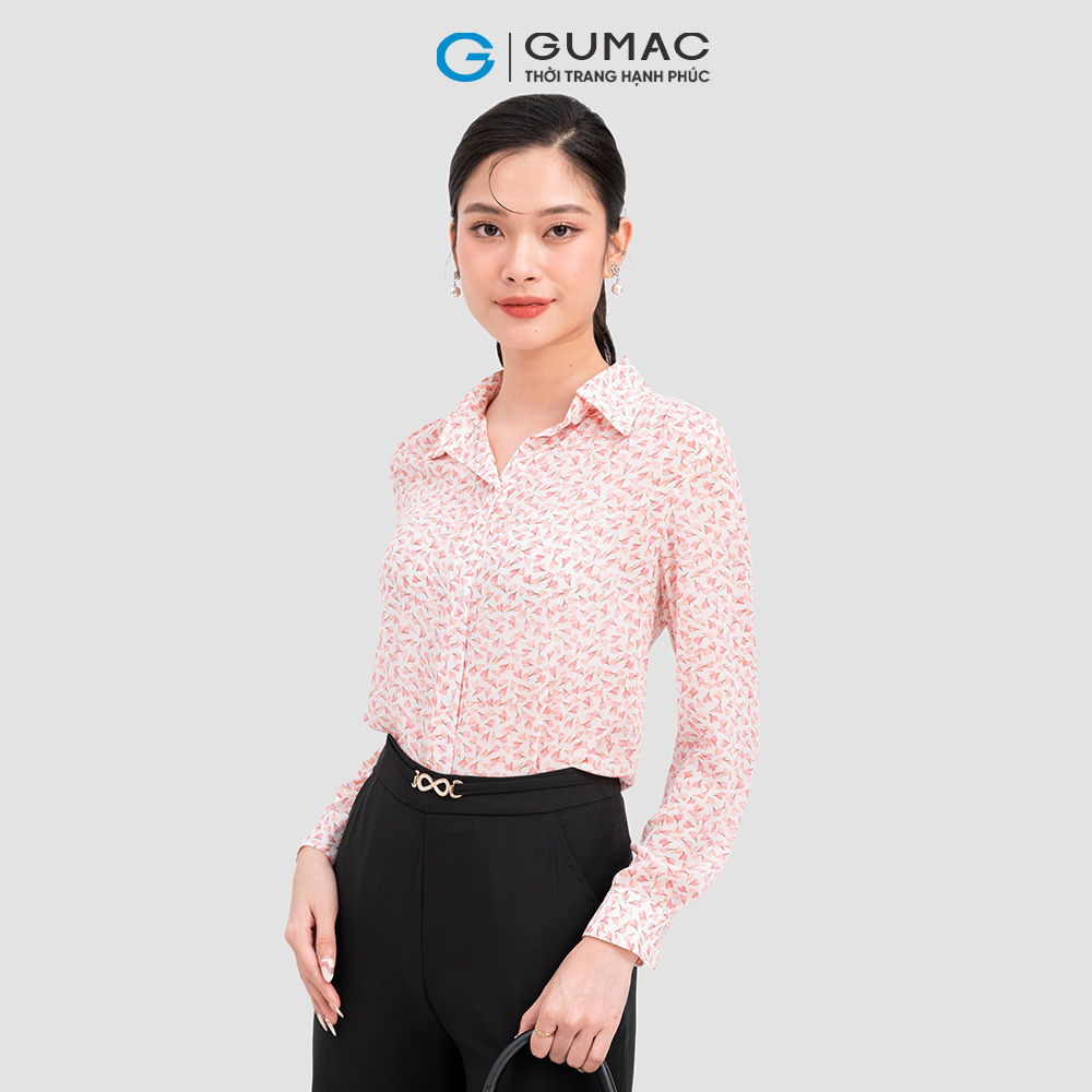 Áo sơ mi GUMAC LA1103 họa tiết hoa công sở