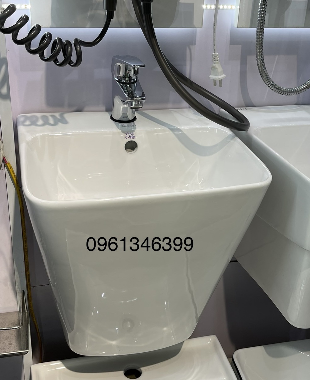 Chậu lavabo, chậu rửa mặt liền chân dài, treo tường. hàng đẹp