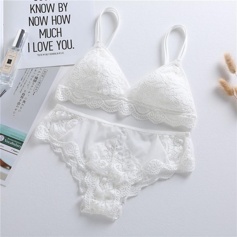 Pháp Mới Hồng Bông Siêu Mỏng Bộ Đồ Lót Mùa Hè Gợi Cảm Dây Không Push Up Bra Bộ Mùa Xuân phụ Nữ Plus Kích Thước Bộ Đồ Lót Ren