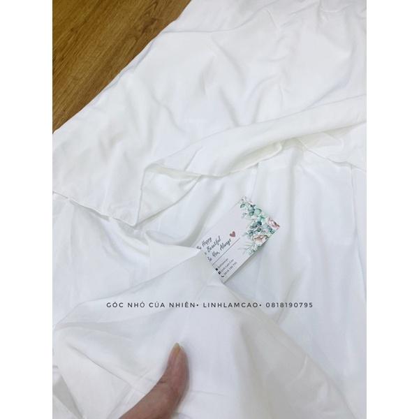 Váy Đầm Maxi Cổ Yếm 2 Tầng Hở Lưng Màu Trắng Mặc Đi Biển Xinh