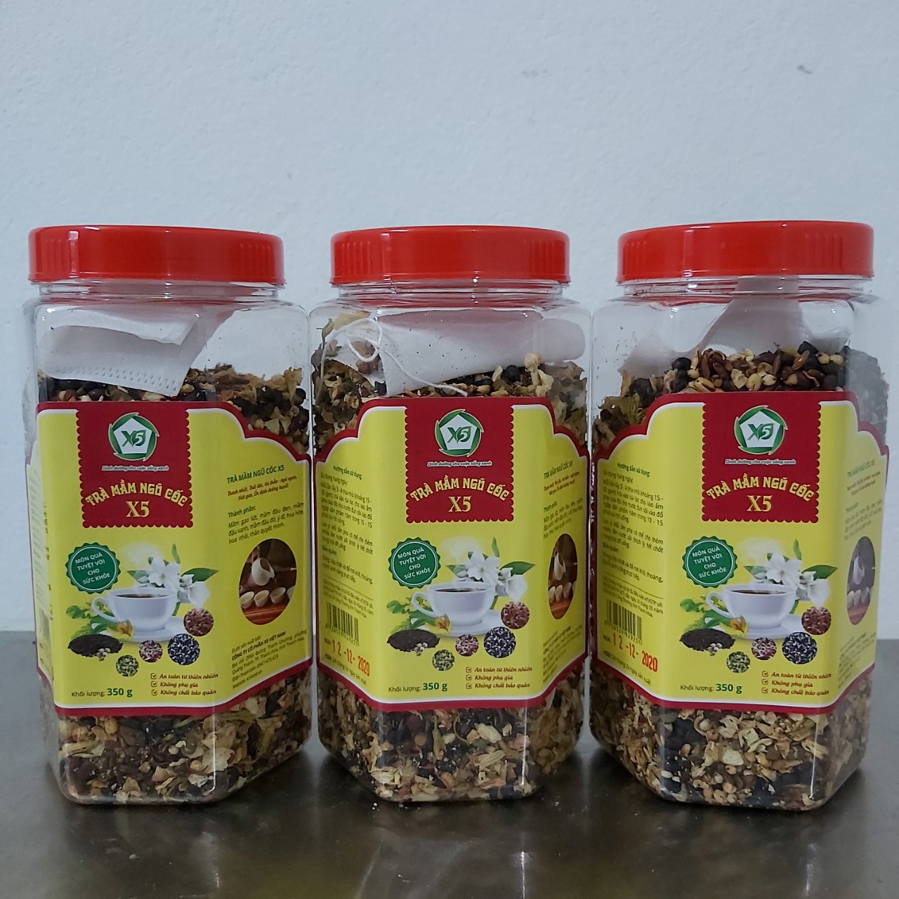 01 Hộp Trà Mầm Ngũ Cốc X5 (350gr): Giảm Cân- Tiêu Mỡ- Ngủ Ngon- Đẹp Da- Ngăn Ngừa Tiểu Đường- Ăn Ngon- Hết Táo Bón- Sáng Mắt