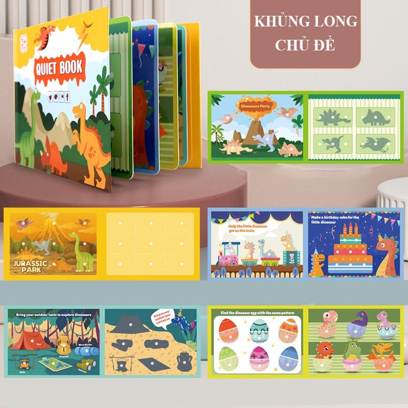 QUÀ TẶNG Học liệu Montessori Sách bóc dán QUIET BOOK nhiều chủ đề giúp bé thông minh, Đồ chơi giáo dục sớm