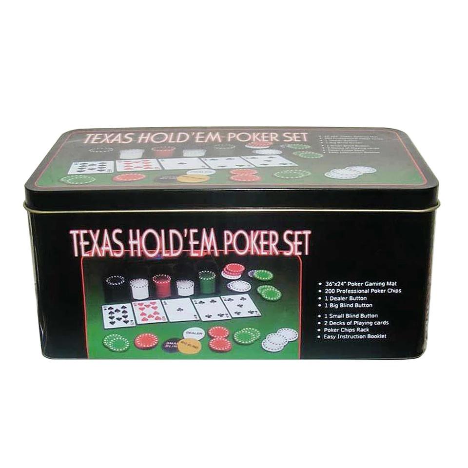 Bộ Phỉnh Poker 200 Chips xì dách có số thảm Blackjack
