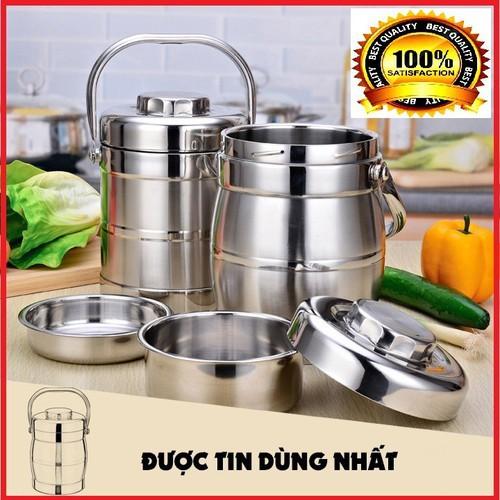 Hộp cơm giữ nhiệt 3 tầng inox cao cấp 1.3L