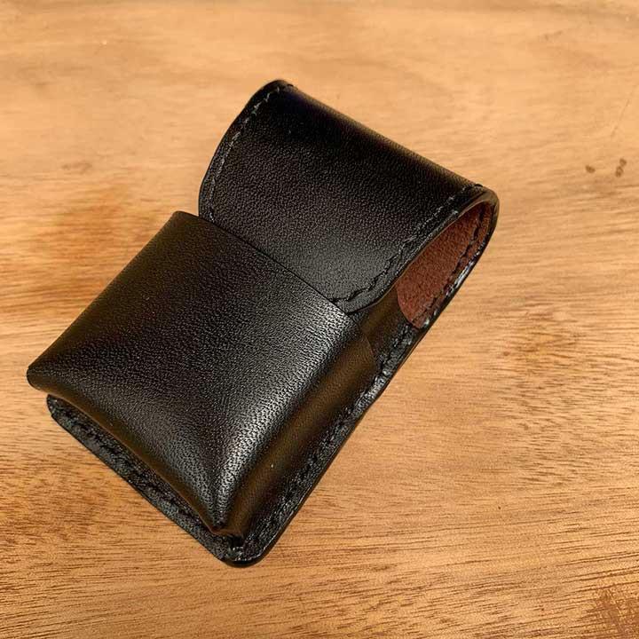 Bao da ZIPPO- đồ da thủ công - màu đen DT403