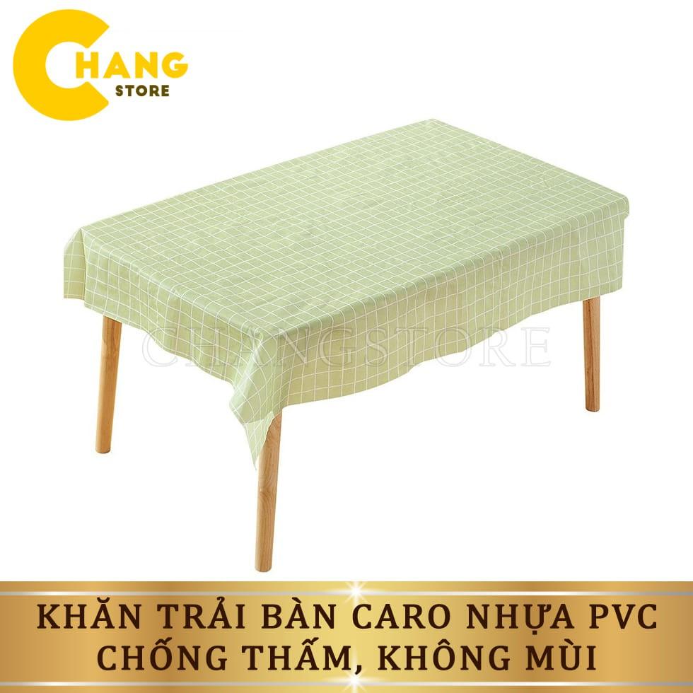 Khăn trải bàn kẻ caro nhựa PVC chống thấm nước, Khăn trải bàn vintage trang trí bàn ăn cao cấp