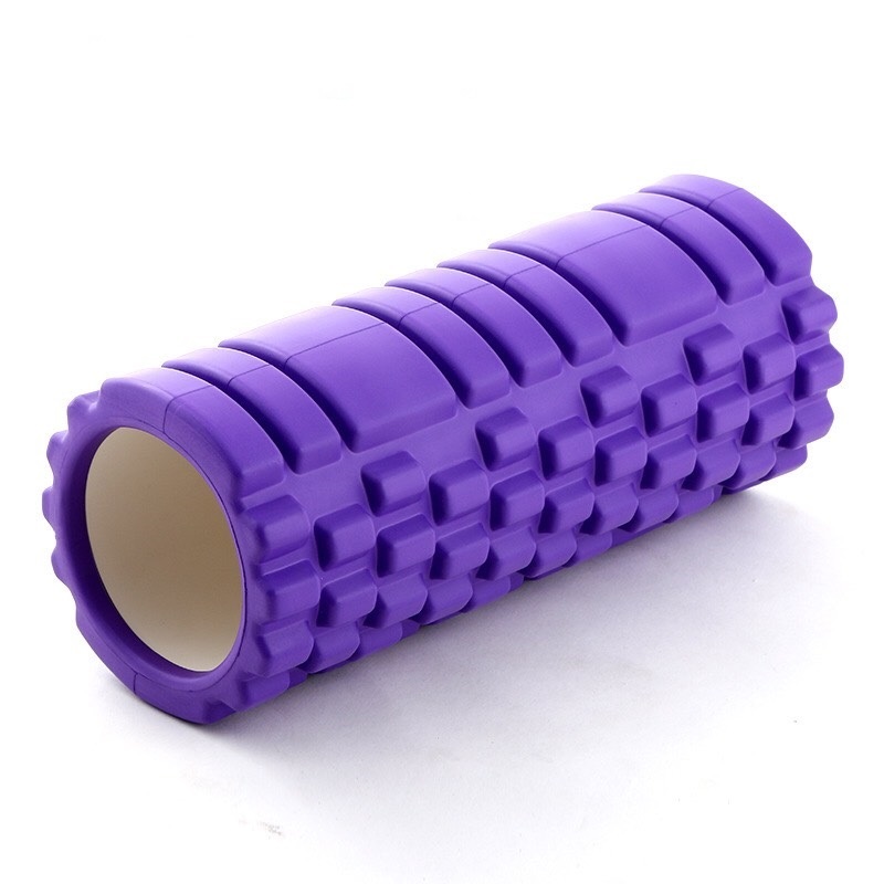 Con Lăn Yoga - Ống Lăn Massage Yoga Tp, Ống Trụ Có Gai Massage Thư Giãn, Hỗ Trợ Tập Cơ Lưng, Thể Hình - Màu Tím