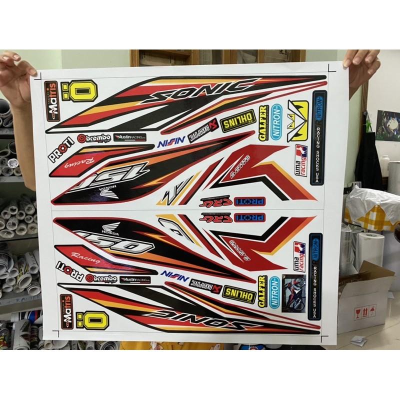 Tem rời dành cho honda sonic 150 trắng đỏ đen