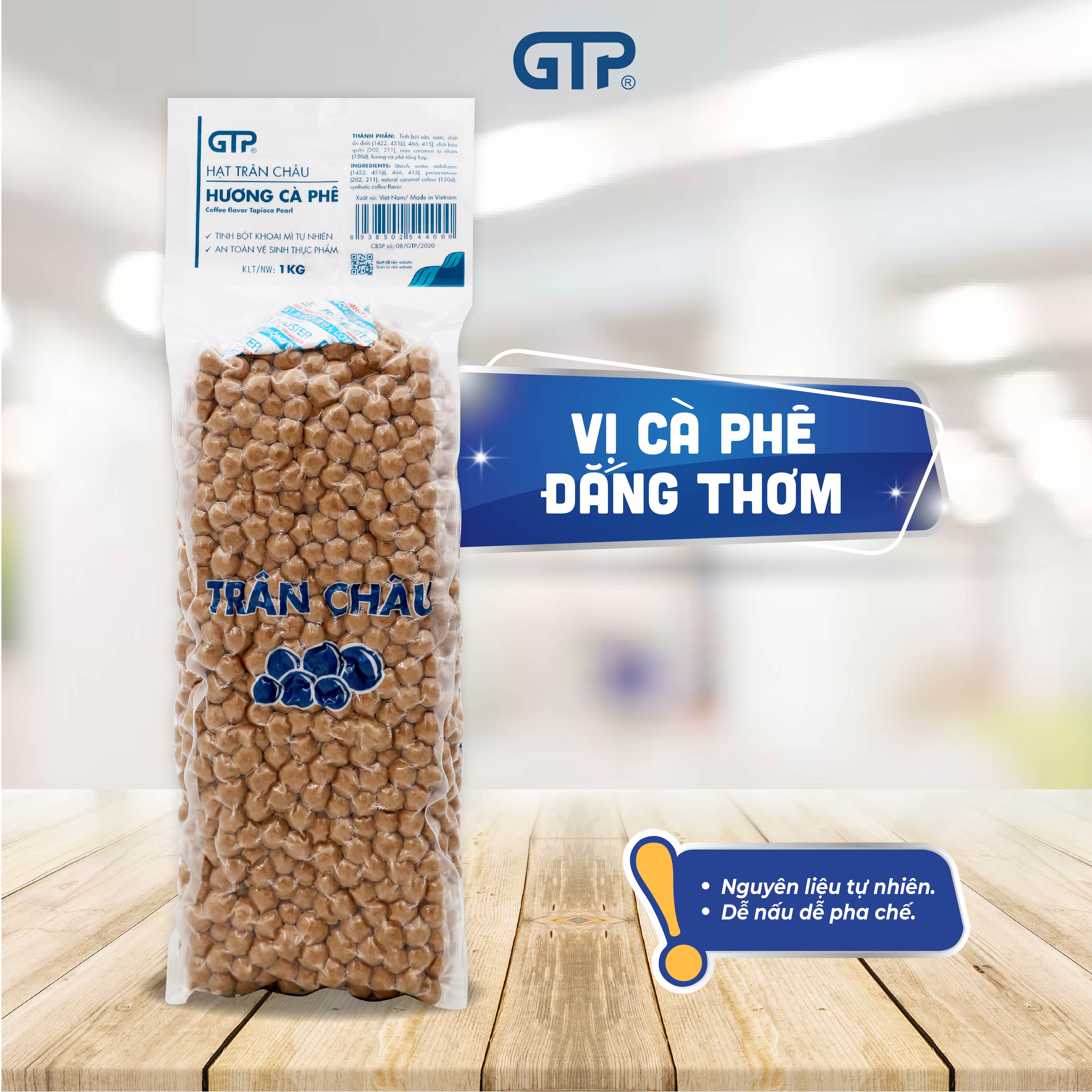 Trân châu đen hương/vị Cà phê, dùng kèm trà sữa. Trân châu dẻo dai thơm