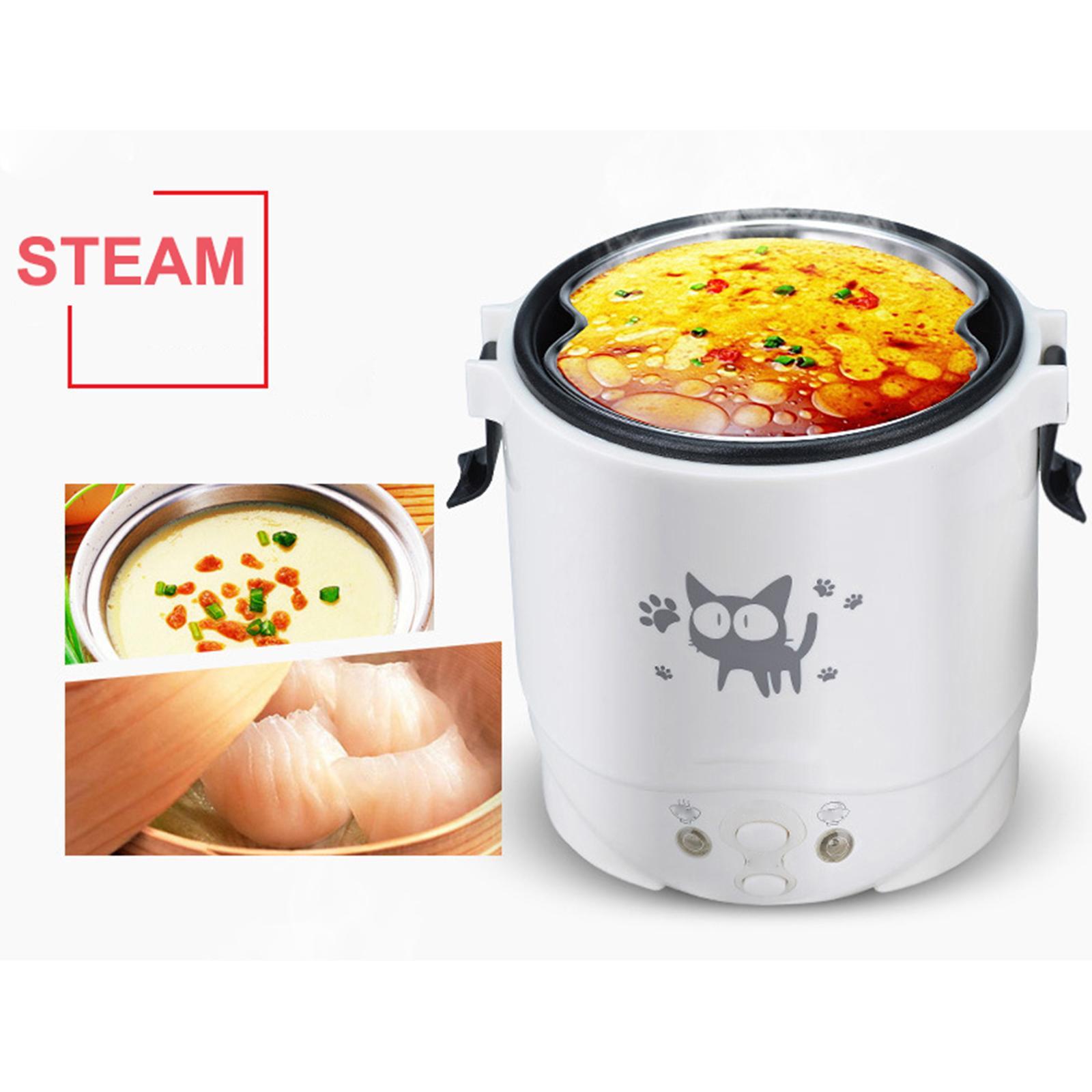 Small 1L Electric Rice Cooker Porridge Multifunction for Travel Car