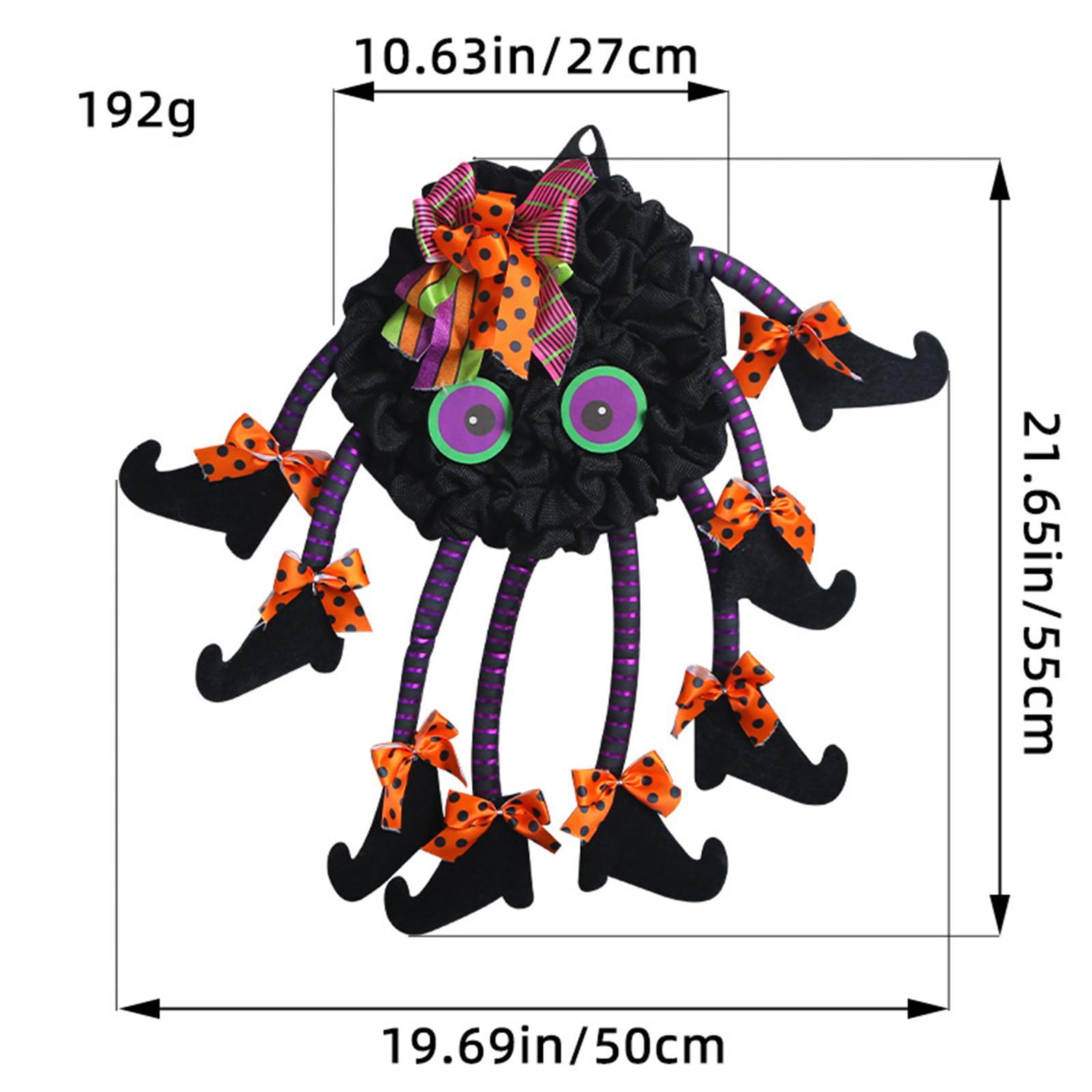 Halloween Wreath Wreath with Legs Front Door Wreath Artificial Wreath Hanging Ornament Garland Hanger for Wall Home Indoor Outdoor