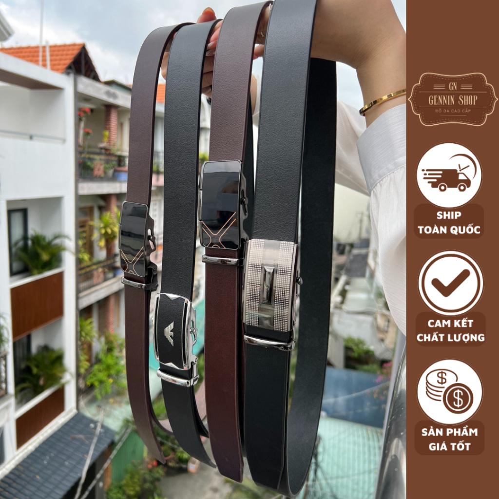 Thắt Lưng Da Bò Cao Cấp Nhập Khẩu Đầu Khóa Tự Động Tc Khóa Tự Động Sang Trọng, Tiện Lợi