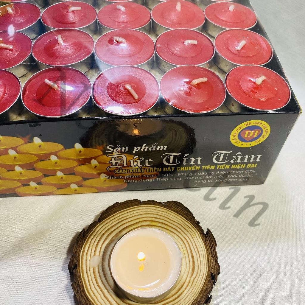 Hộp 100 viên nến Tealight cao cấp cháy 2,5 đến 3h không khói không mùi an toàn cho người sử dụng