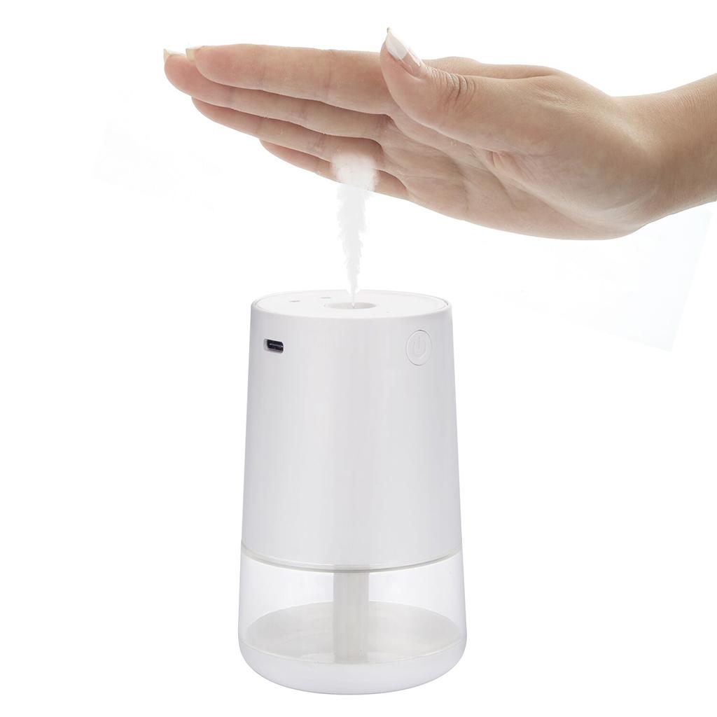 Máy khử trùng tay cảm ứng tự động với bình cồn dung tích 150ml tích hợp xịt xà phòng dùng pin tiện lợi