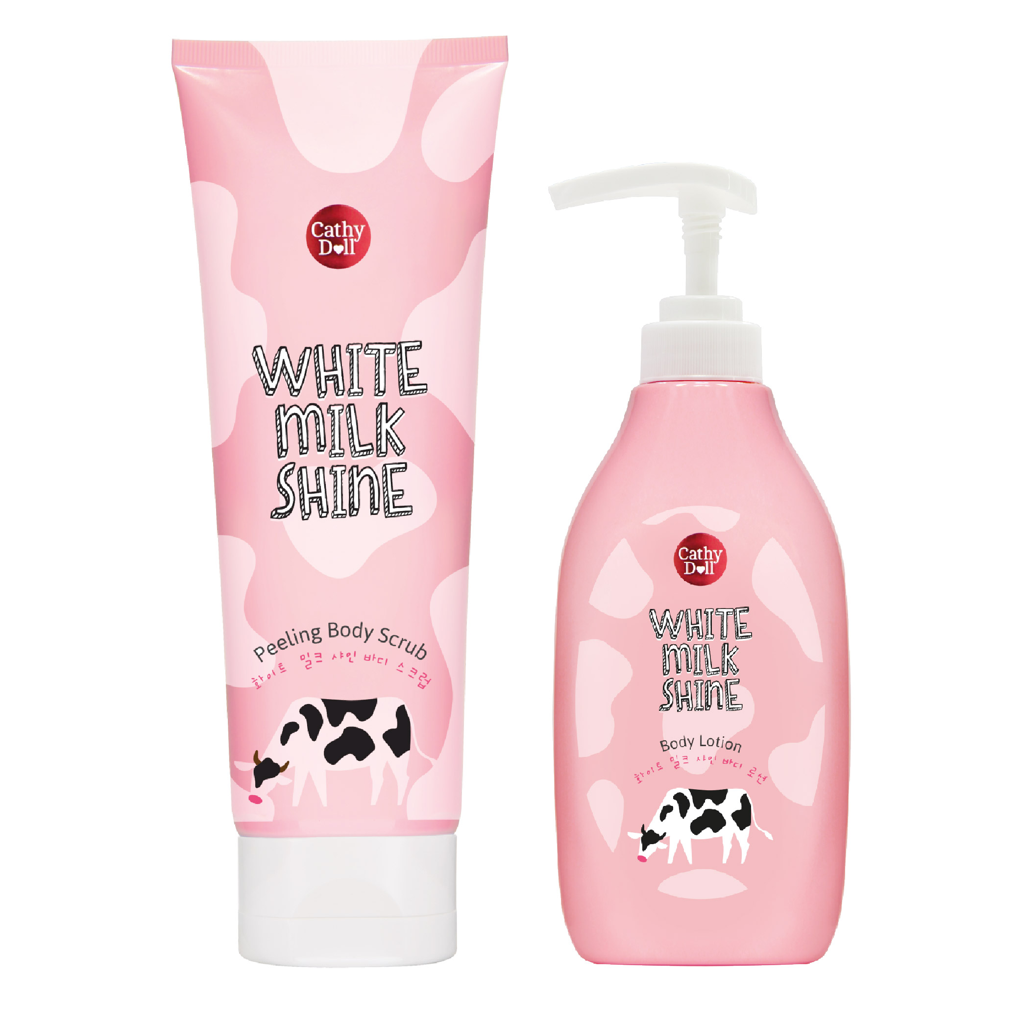 Bộ Sản Phẩm Tẩy Tế Bào Chết Body Cathy Doll White Milk Shine Peeling Body Scrub 320ml