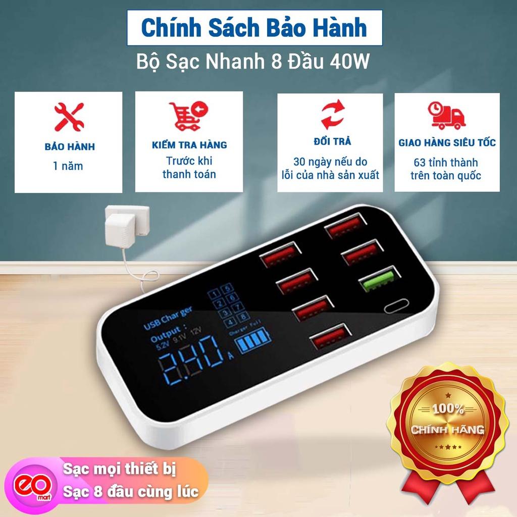 Sạc Nhanh 8 trong 1 Eomart Công suất 40W - công nghệ sạc nhanh tích hợp chíp thông minh