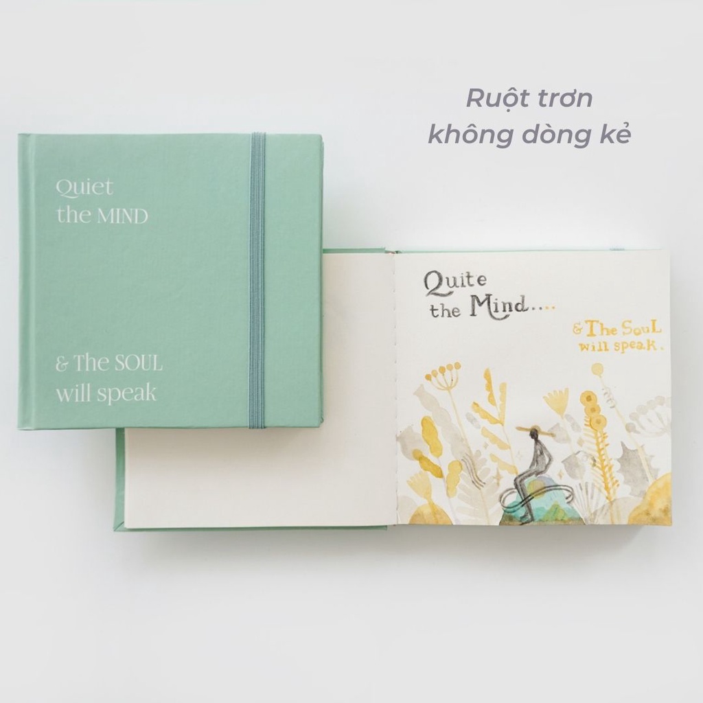 Sổ tay ghi chép - Vẽ - Ruột trơn không dòng kẻ - Sổ hình vuông 144 trang 130gsm - Sổ Crabit - Bìa cứng Xanh Mint