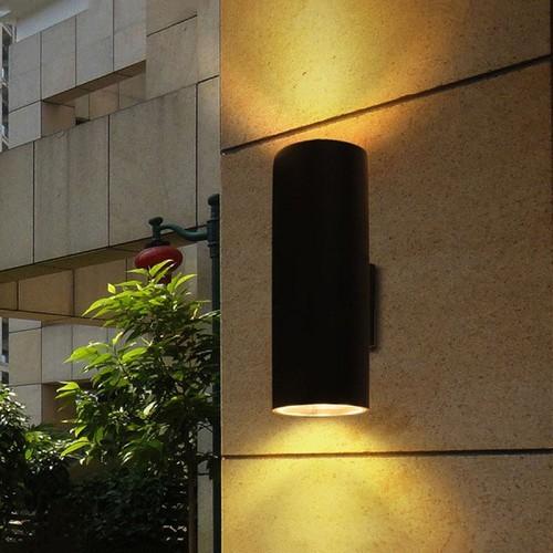 Đèn cột gắn tường hình ống trụ hiện đại hắt 2 đầu ngoài trời