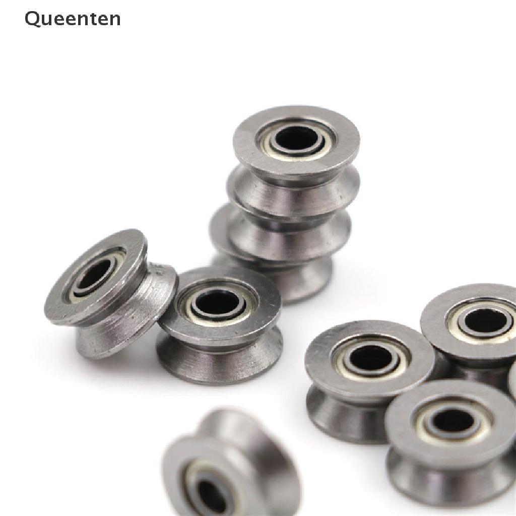 Queenten 10pcs HCS Deep V Groove Sealed Guide Line Track Pulley Ball Bearing 3*12*4mm QT