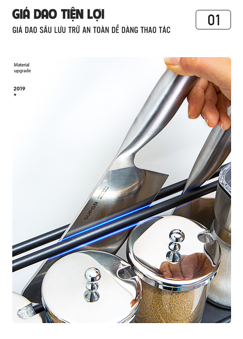 Kệ Gia Vị Thông Minh Đa Năng Lưu Trữ Toàn Bộ Dụng Cụ Nhà Bếp Gọn Gàng Khoa Học, Inox 304 Sơn Tĩnh Điện 5 Lớp