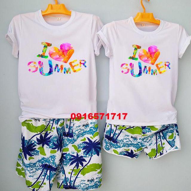Đồ đôi đi biển dành cho gia đình- giá 1 bộ luôn quần và áo