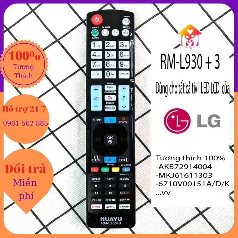 Điều khiển Tivi  Đa Năng RM-L930+3 Dùng Cho Mọi Loại Tivi Của LG