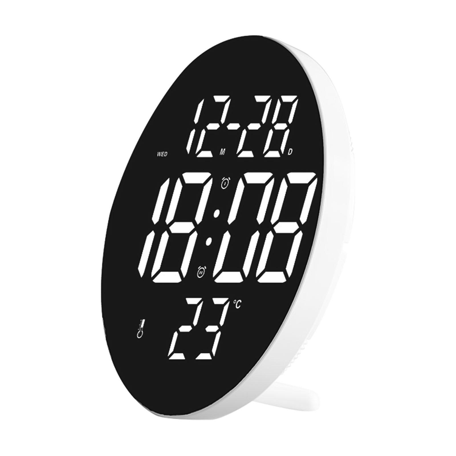 Digital Clock, 9" LED Digital Clock Large Display, with Remote Control, Adjustable Brightness, Calendar, Temperature, for Office, Bedroom