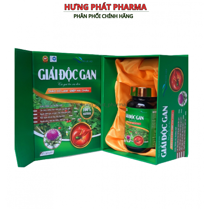 Giải độc gan cà gai leo xạ đen giúp giải độc gan, tăng chức năng gan ,cho người tiêu hóa kém – hộp 60 viên