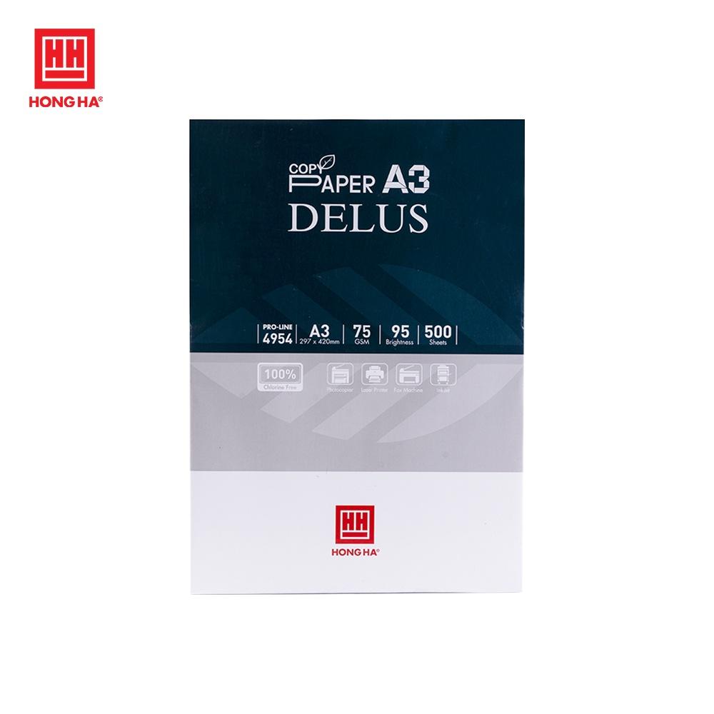 Giấy A3 định lượng 75gsm, giấy in/photo Hồng Hà Delus - 4954