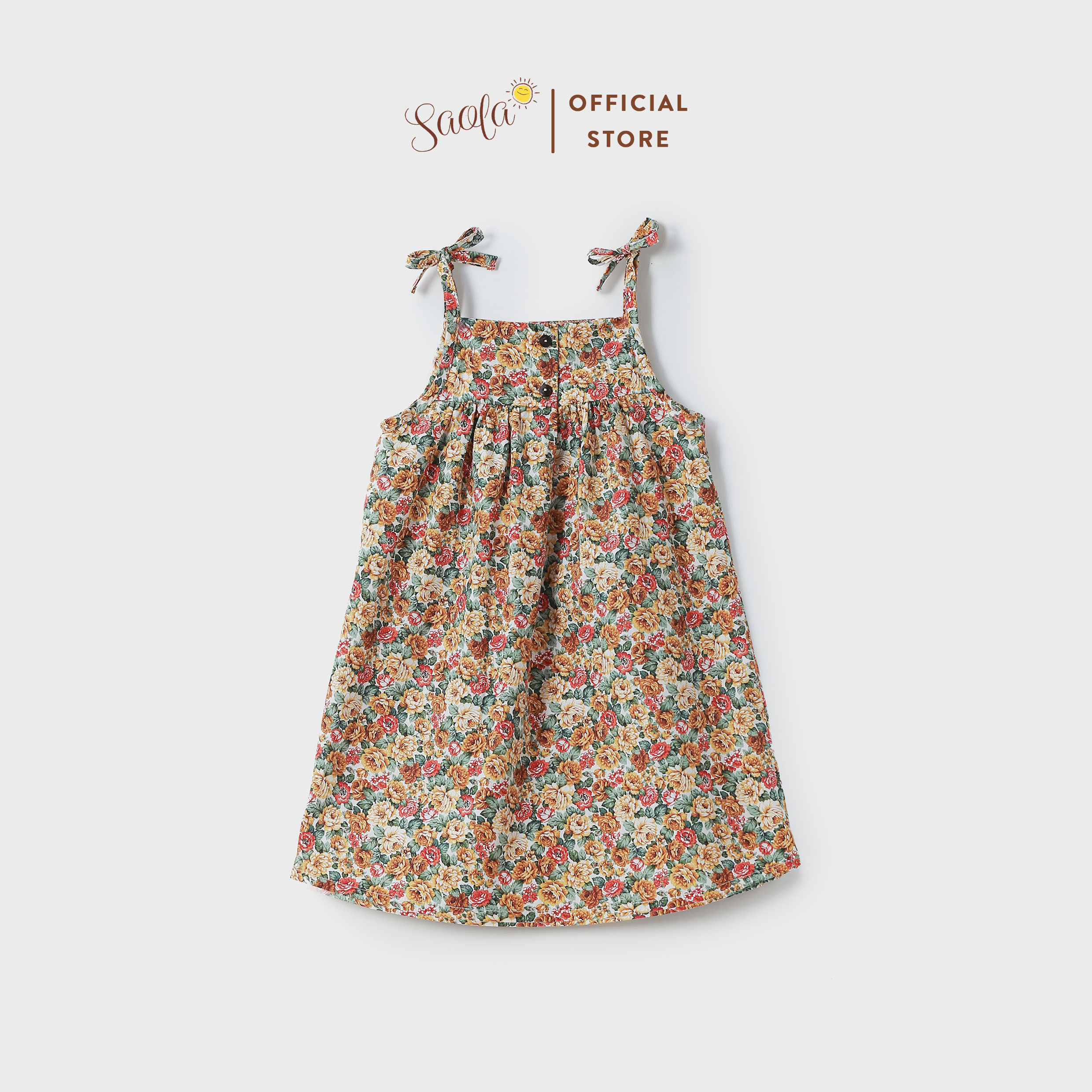 Đầm/ Váy Bé Gái Hai Dây Chất Liệu Cotton Họa Tiết Hoa Nhí Dễ Thương - SAPPHIRE DRESS - DRC034 - SAOLA KIDS CLOTHING