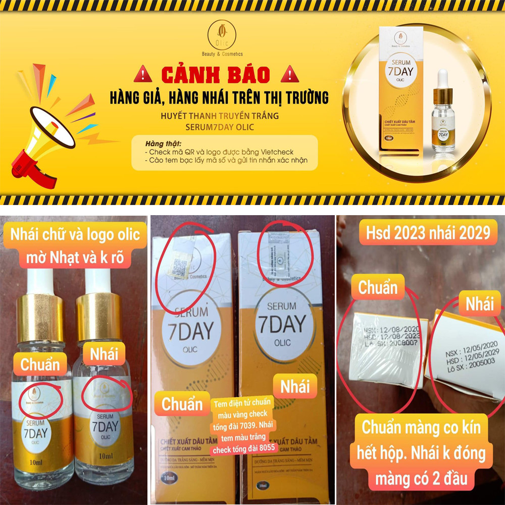 [CAM KẾT CHÍNH HÃNG] COMBO 5 lọ Serum 7 DAY OLIC (HUYẾT THANH TRUYỀN TRẮNG 7 DAY) giúp TRẮNG DA, NÂNG CƠ, TRẺ HÓA DA, trẻ hóa da từ 5~10 tuổi. (Tặng thêm 1 lọ serum và 1 sữa rữa mặt sữa chua cao cấp giúp sạch da, sáng da)