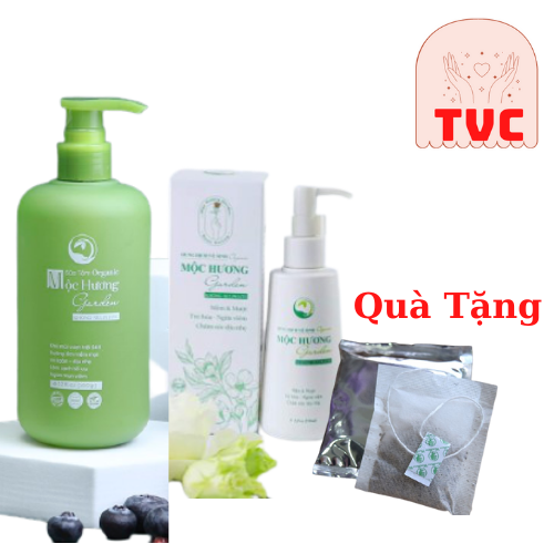 Combo chăm sóc cho mẹ gồm Sữa Tắm Organic và Dung dịch vệ sinh Mộc Hương Garden Thanh Mộc Hương Tặng Kèm Trà Túi Lọc Wonmom