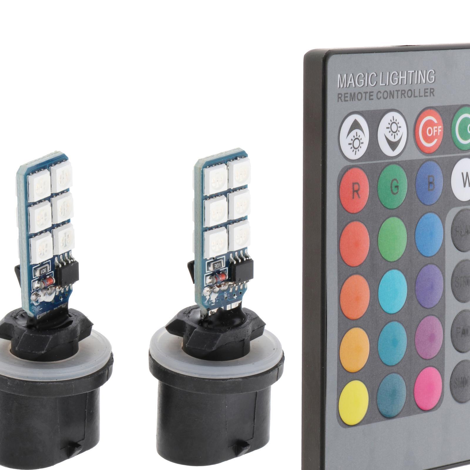 2pcs 880 881   RGB LED Car Headlight Fog Lights Lamp Bulbs