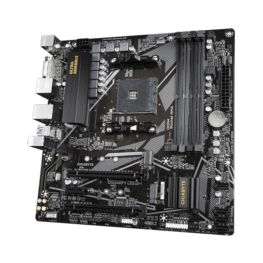 Mainboard Gigabyte B550M-DS3H (AMD B550, Socket AM4, m-ATX, 4 khe RAM DDR4)-- Hàng Chính Hãng