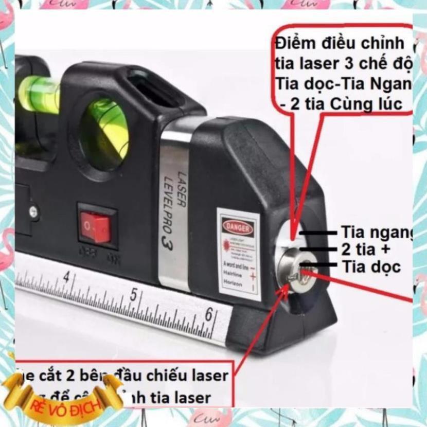 Thước nivo ️FREESHIP️  Thước ni vô laser đa năng cân bằng kèm thước kéo 2,5m+ + 1 miếng thép đa năng 206418206192