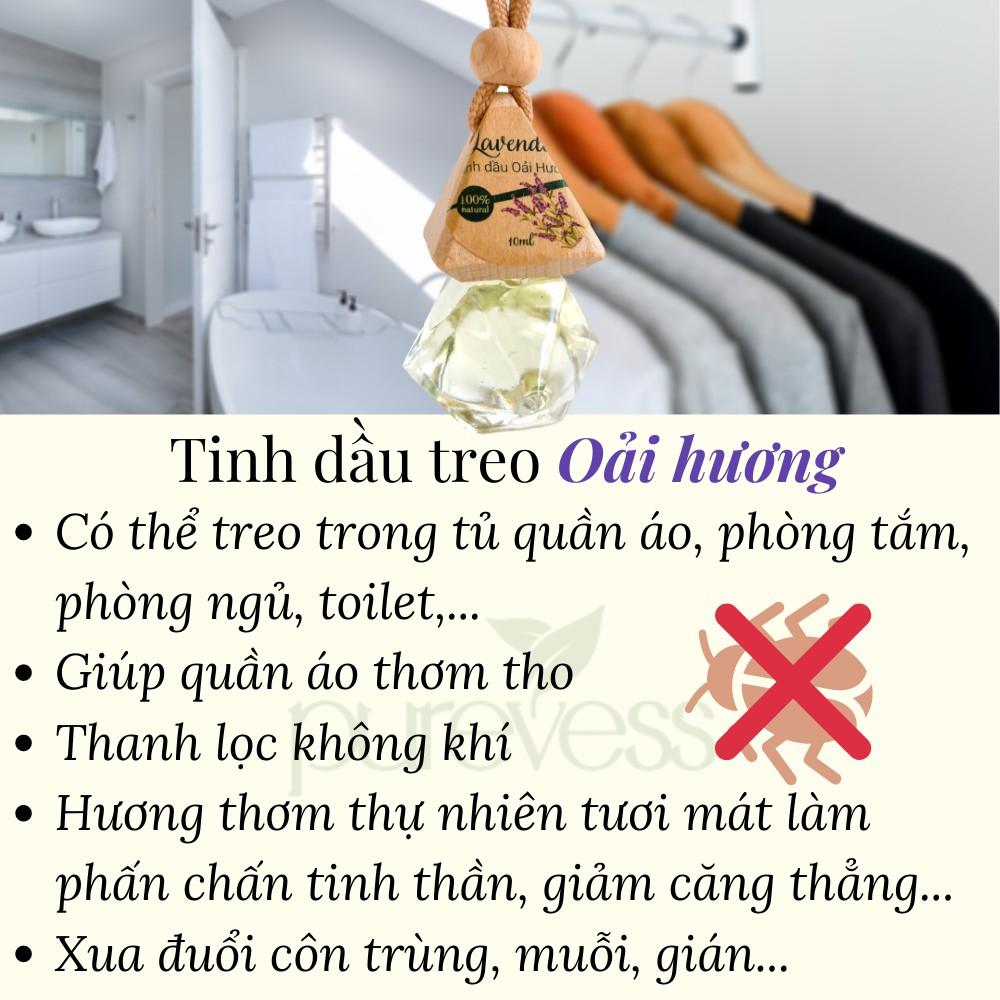 Tinh dầu treo xe ô tô Purevess - giúp khử mùi xe hơi, làm thơm phòng, thư giãn, đuổi muỗi (8 mùi chọn lựa)