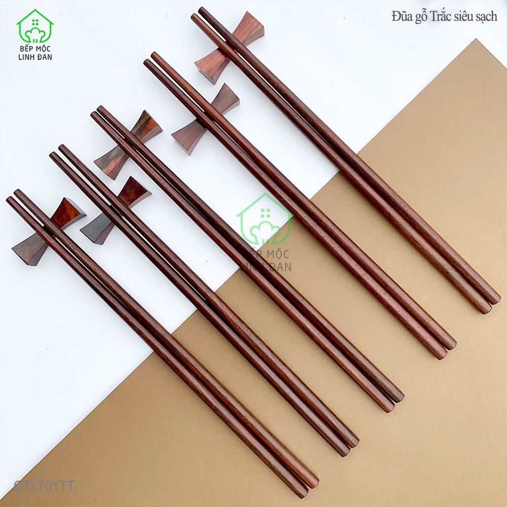 (5 Đôi ) Đũa Gỗ Trắc Việt Nam Tự Nhiên Siêu Sạch An Toàn Cho Sức Khỏe - Đũa Tròn [CTL701TT-5]
