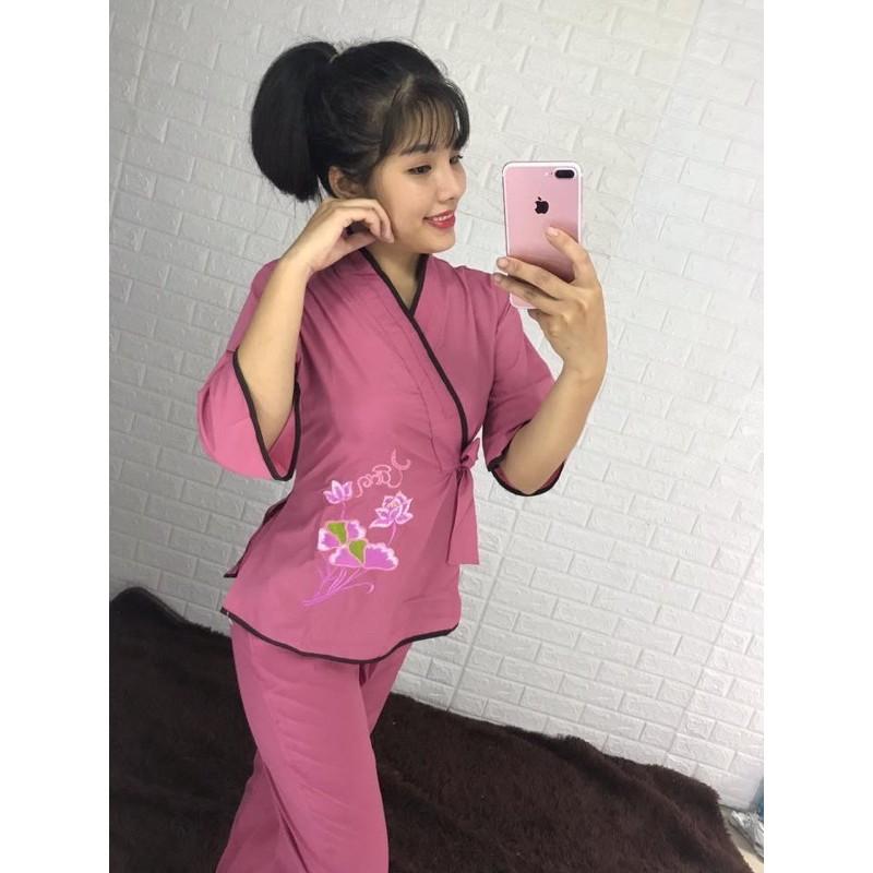 Đồ Lam Đi Chùa # Nhật Nơ thêu # Đồ Bộ Nữ # Quần Áo Nữ