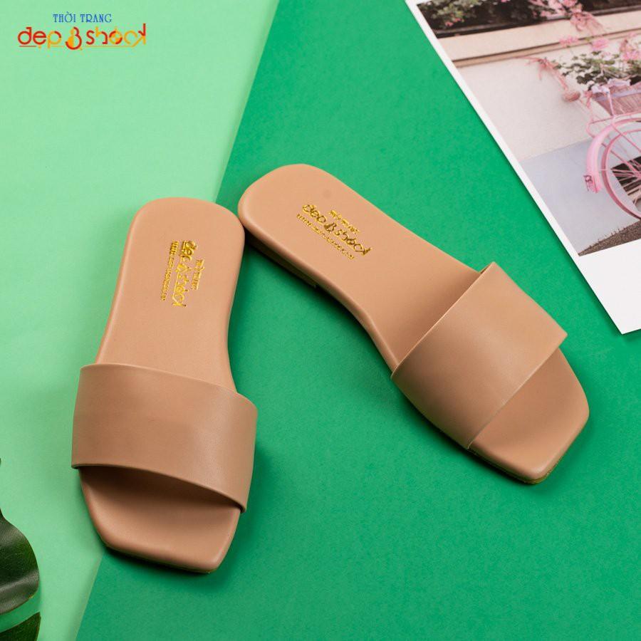Dép nữ cỡ lớn quai ngang thời trang đế bằng Depvashock MS 111
