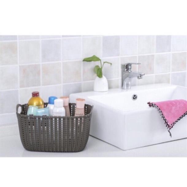 Rổ mây Đan bằng nhựa 3 cỡ phong cách Hàn quốc
