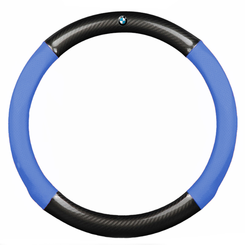 Bọc vô lăng TTAUTO cho xe ô tô chất liệu da vân carbon cao cấp có logo BMW